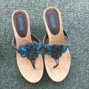 BEADED KENNETH COLE REACTION SANDALS