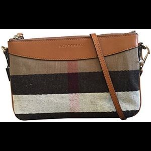 Burberry canvas checkpeyton wristlet