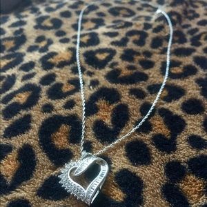 Sterling silver heart shaped necklace
