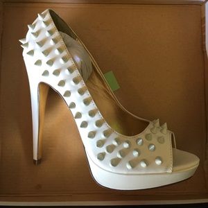 MAKE OFFER! Last chance sale! White Spiked Heels
