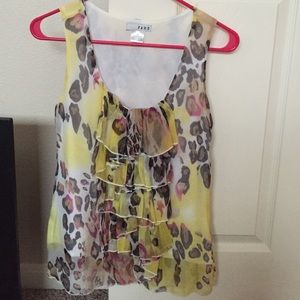 Fame tank top blouse with ruffles