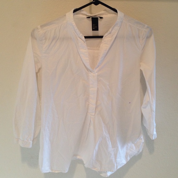 Size 6 white semi see through H&M shirt!