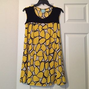 Yellow and black dress