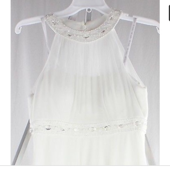 🚫DB Studio White Dress with Rhinestone Accents - Picture 2 of 4