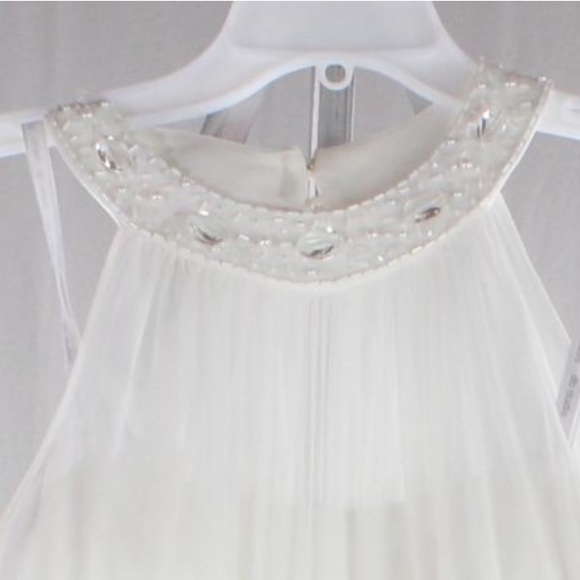 🚫DB Studio White Dress with Rhinestone Accents - Picture 3 of 4