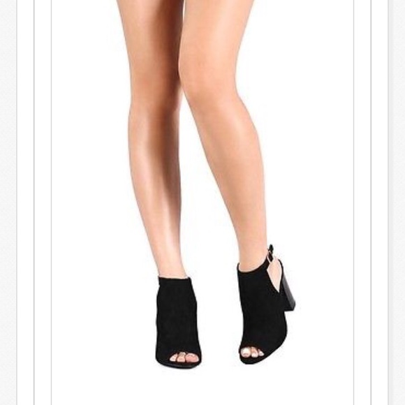 black heel booties/sandals