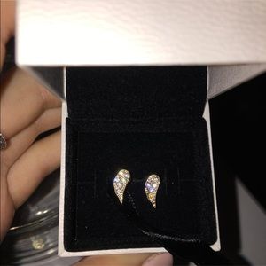 Gold angel wing earrings