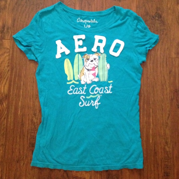 Turquoise "East Coast Surf" Aeropostale Tshirt - Picture 1 of 3