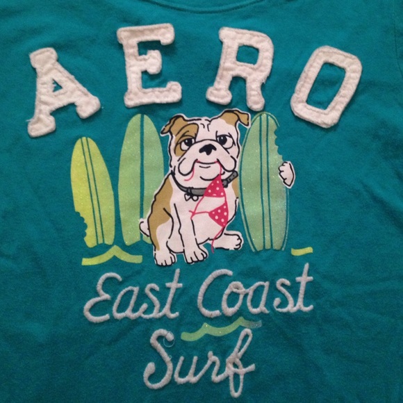 Turquoise "East Coast Surf" Aeropostale Tshirt - Picture 2 of 3