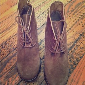 ALDO faux suede brown lace up booties! Good condit