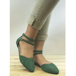 NWT Green Pointy Flats