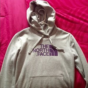 North face hoddie, small, light gray