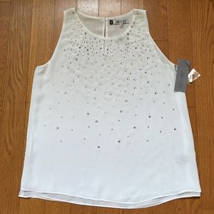 NWT Jennifer Lopez white beaded top