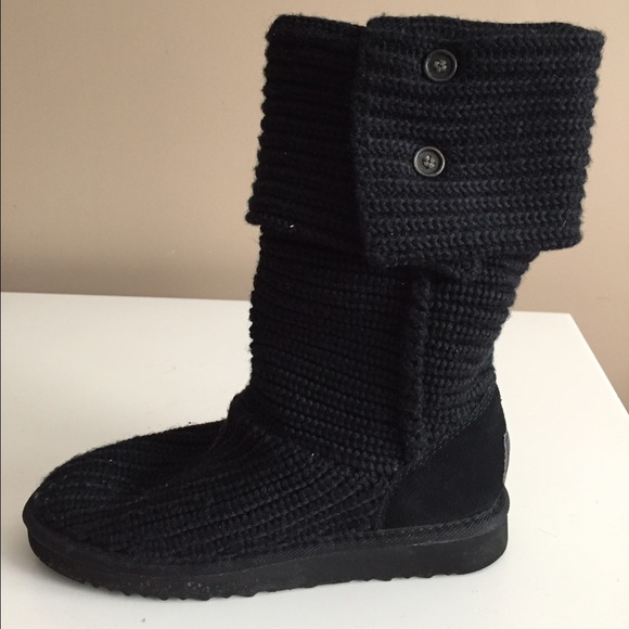 Ugg Cardy knit boots in black.