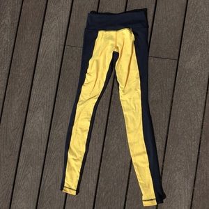 Navy and Yellow Lulu Lemon Leggings