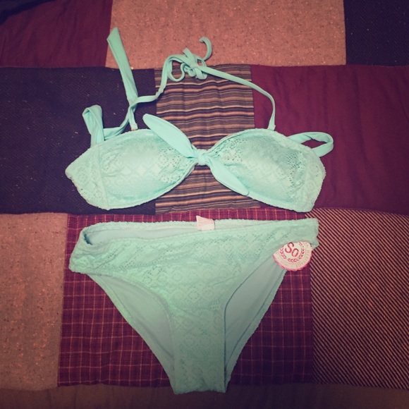 Teal bikini set.