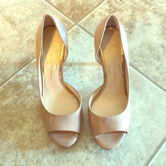 Jessica Simpson Open Toe Nude Pumps