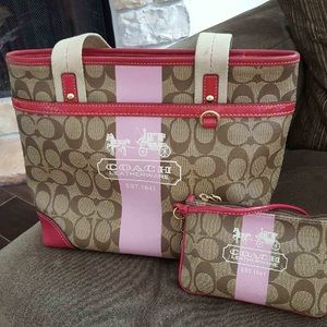 Matching Coach purse and wristlet