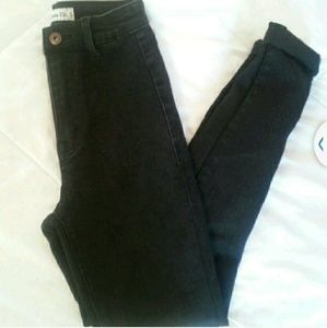 High waisted faded black jeans, Sz S
