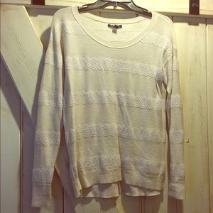 AEO Lace Striped Sweater