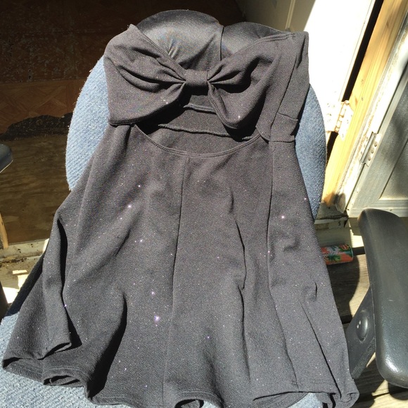 Black with glitter mini dress