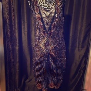 Gatsby Inspired Sleeveless Sequined Dress
