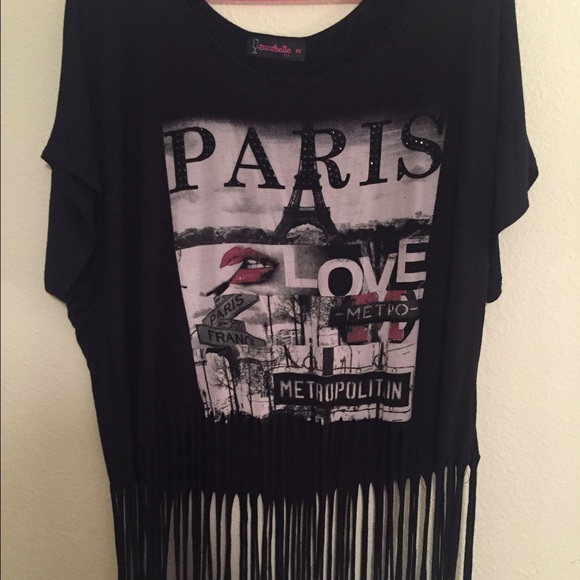 Black Fringe Shirt
