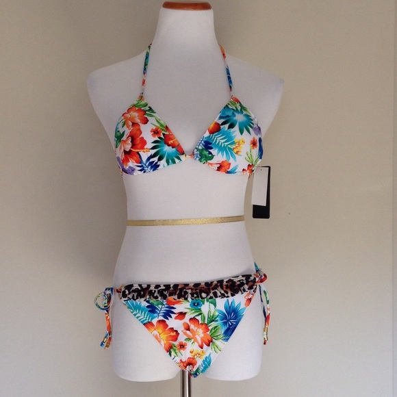 Tropical with Leopard Bikini