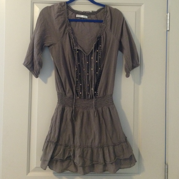 Old Navy brown sequined & embroidered summer dress