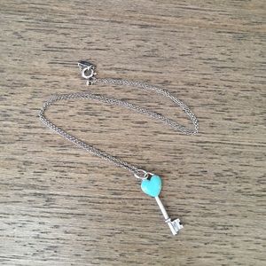 Tiffany Key Heart Charm necklace w/ dust bag