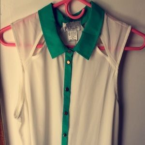White silk & green dress up shirt