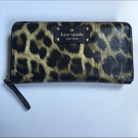 Kate Spade Leopard Zippered Wallet Clutch