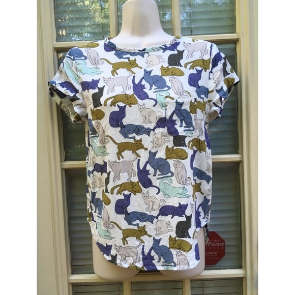 H&M Tops - 🐱 Awesome cat chiffon blouse