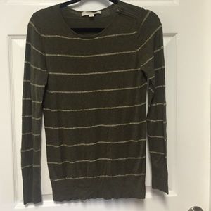 Green and gold LOFT sweater