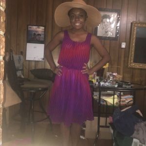 Pink & Purple SleeveLess summer Dress