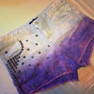Ombré and custom studded shorts