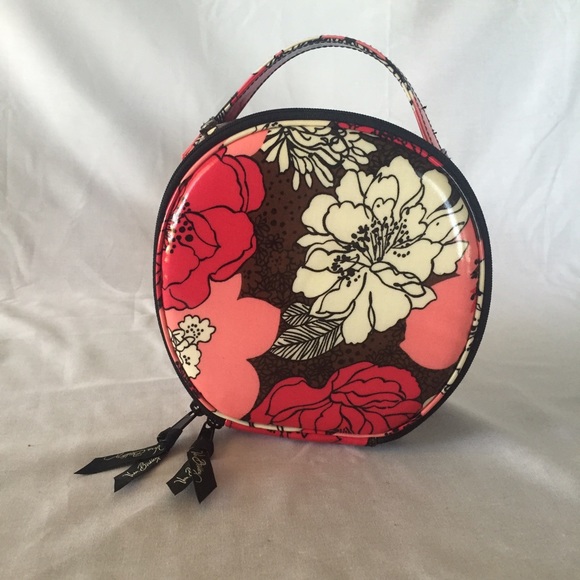 Vera Bradley Hatbox Cosmetic Bag in Mocha Rouge