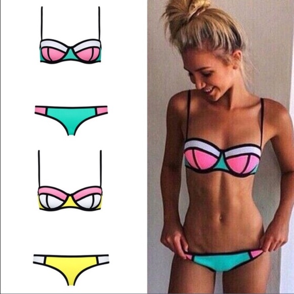 Structured block color bikini