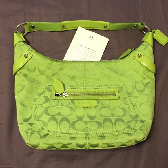 Lime Green Coach Hand Bag