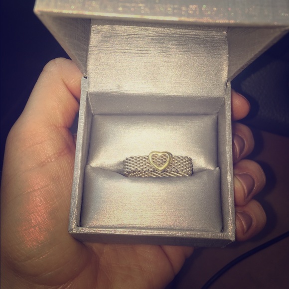 Authentic Tiffany & co. Mesh heart ring