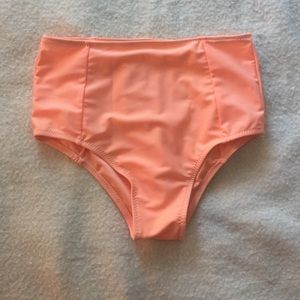 High waisted bikini bottoms peach color