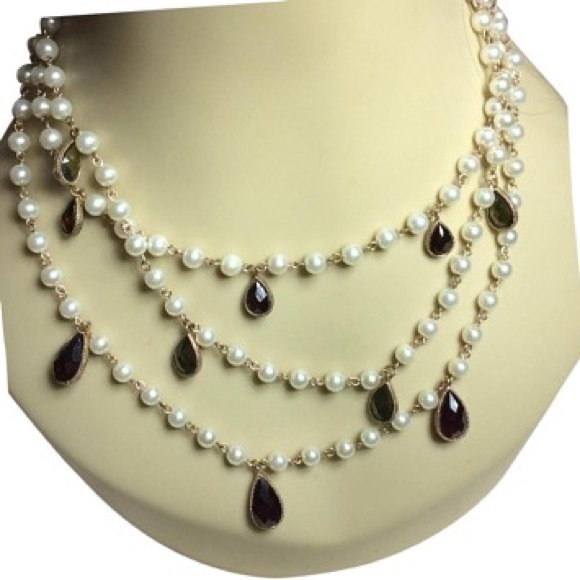 Jewelry - Pearls and teardrop gemstones designer signed ALC