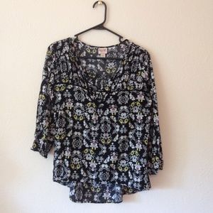 High-low floral top
