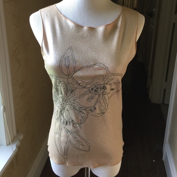 Velvet metallic embroidered top