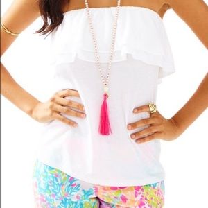 White Lilly Pulitzer Strapless Top