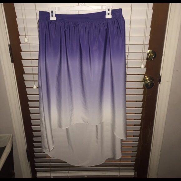 Purple/white faded hi-low skirt