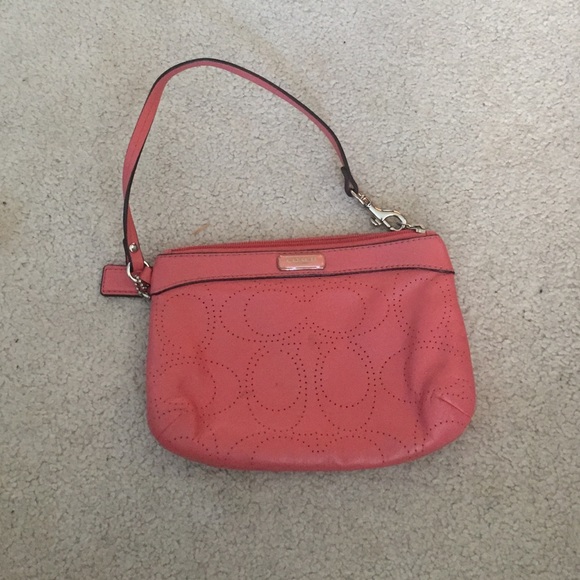 Pink coach wristlet