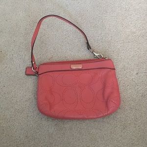 Pink coach wristlet