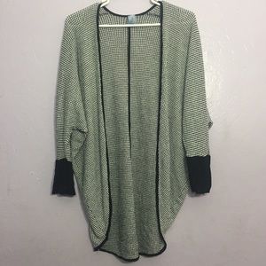 Black & white drape cardigan