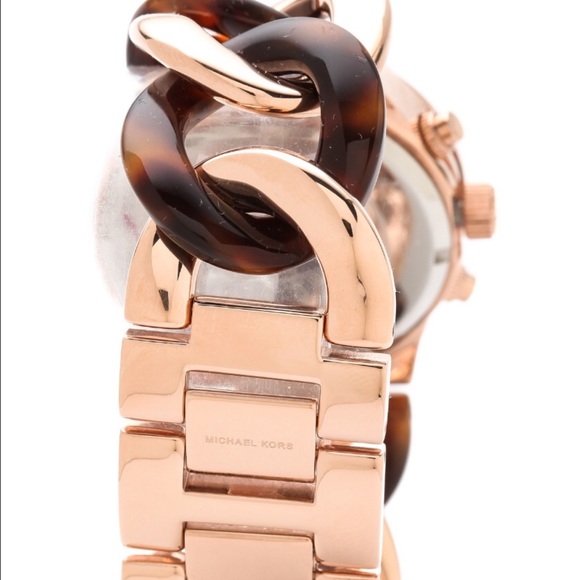 💍 Michael Kors turtoise and rose gold link watch - Picture 2 of 4